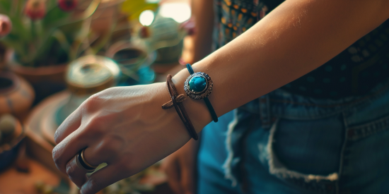 Un amuleto pulsera hecho a mano